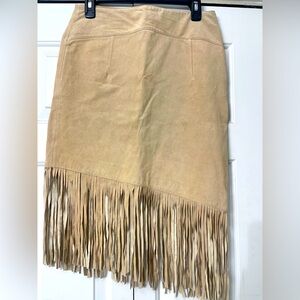 Bebe | Fringe faux suede skirt